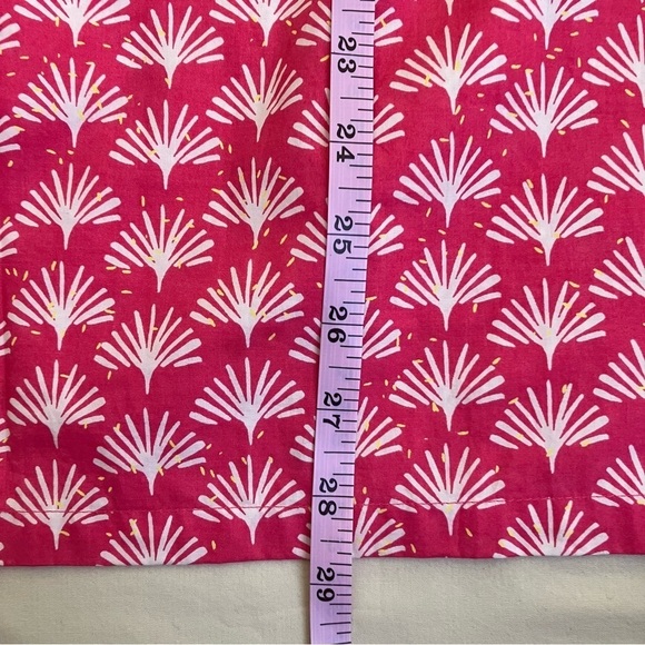 Talbots Pink White Fan Print Poplin Popover Blouse Lace Trim 3/4 Sleeves Sz X - Picture 16 of 16